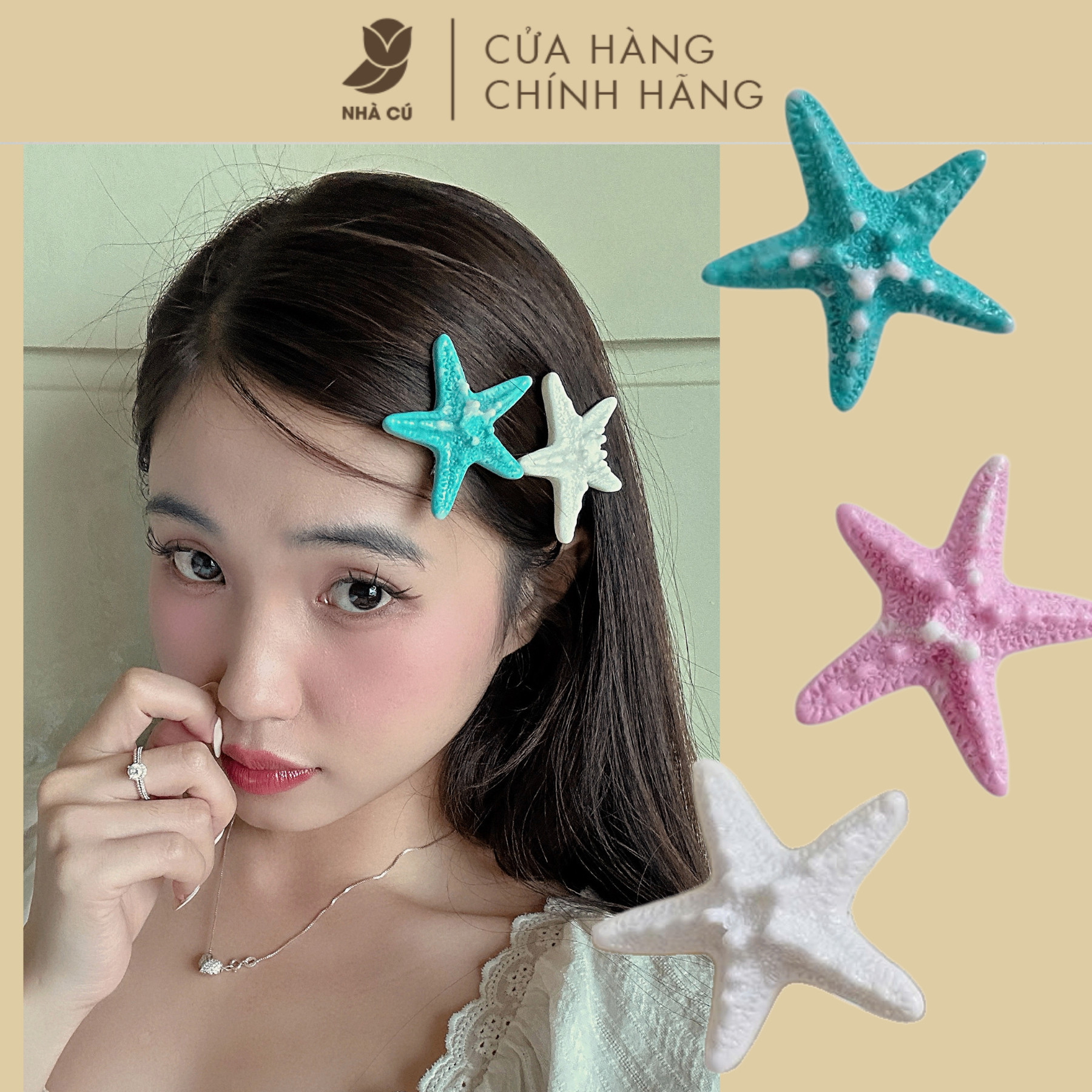 KẸP MÁI SAO BIỂN PHUN MÀU 6034