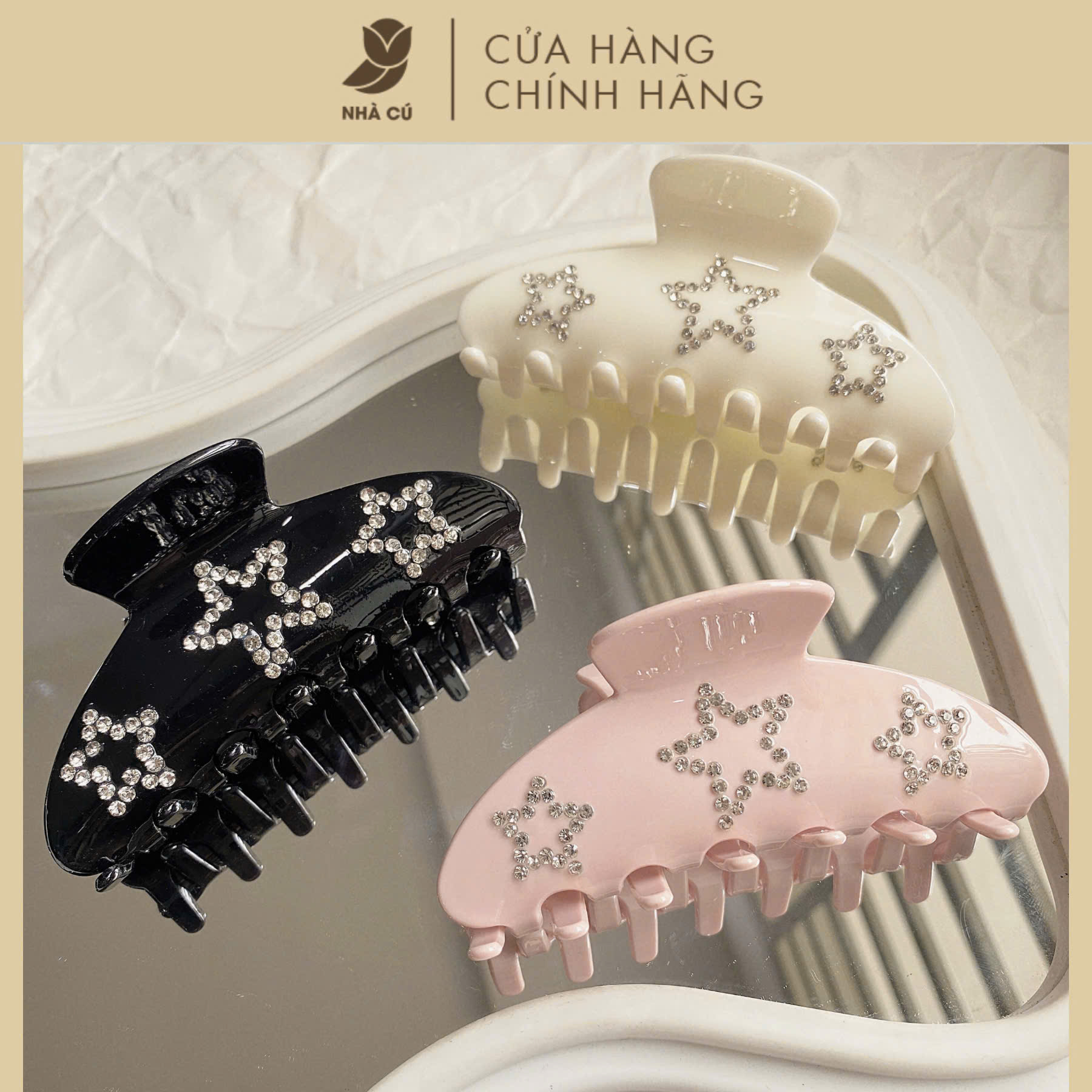 KẸP TÓC DÀI ĐÍNH ĐÁ 3 SAO 6106