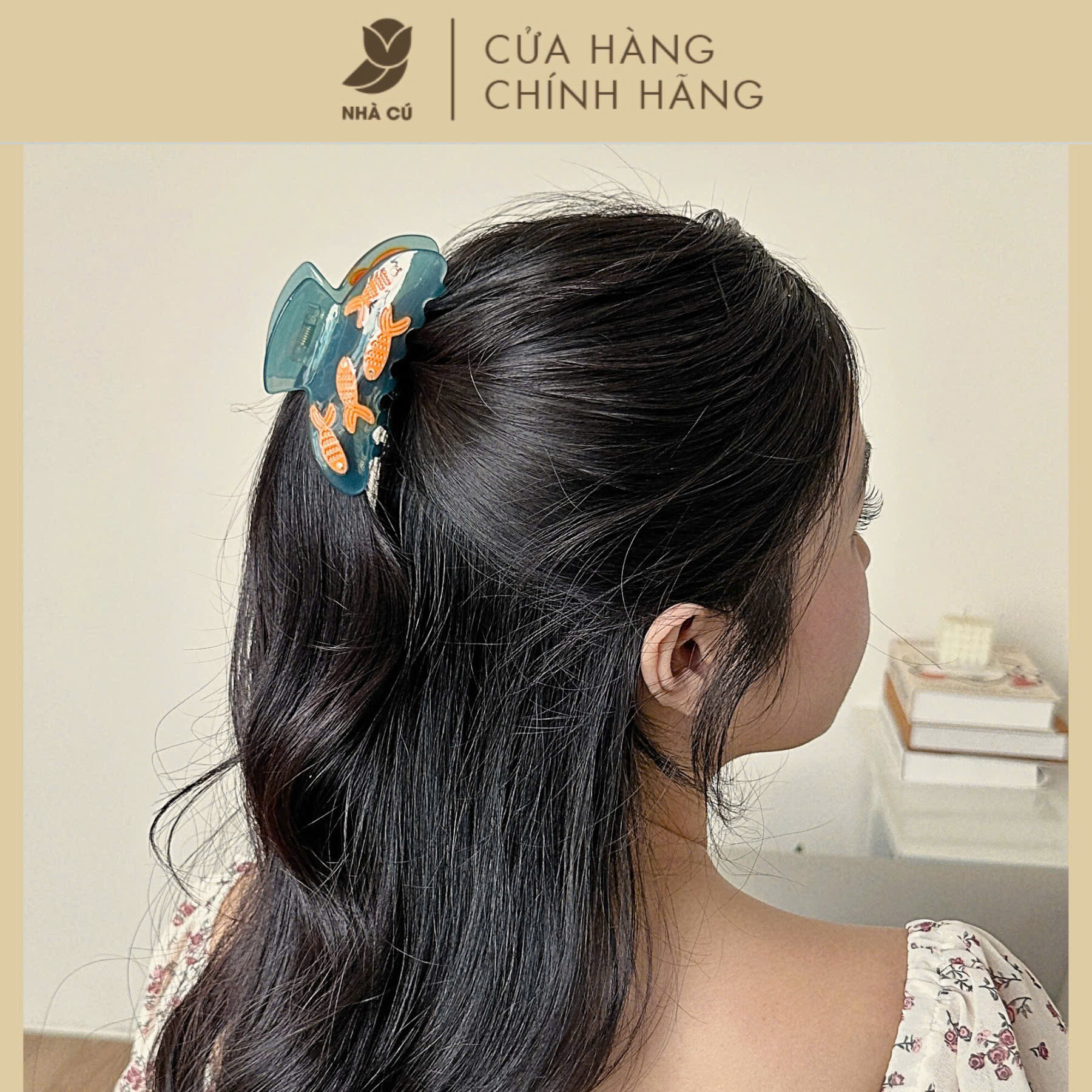 KẸP TÓC DÀI HỒ CÁ XANH DƯƠNG 6142