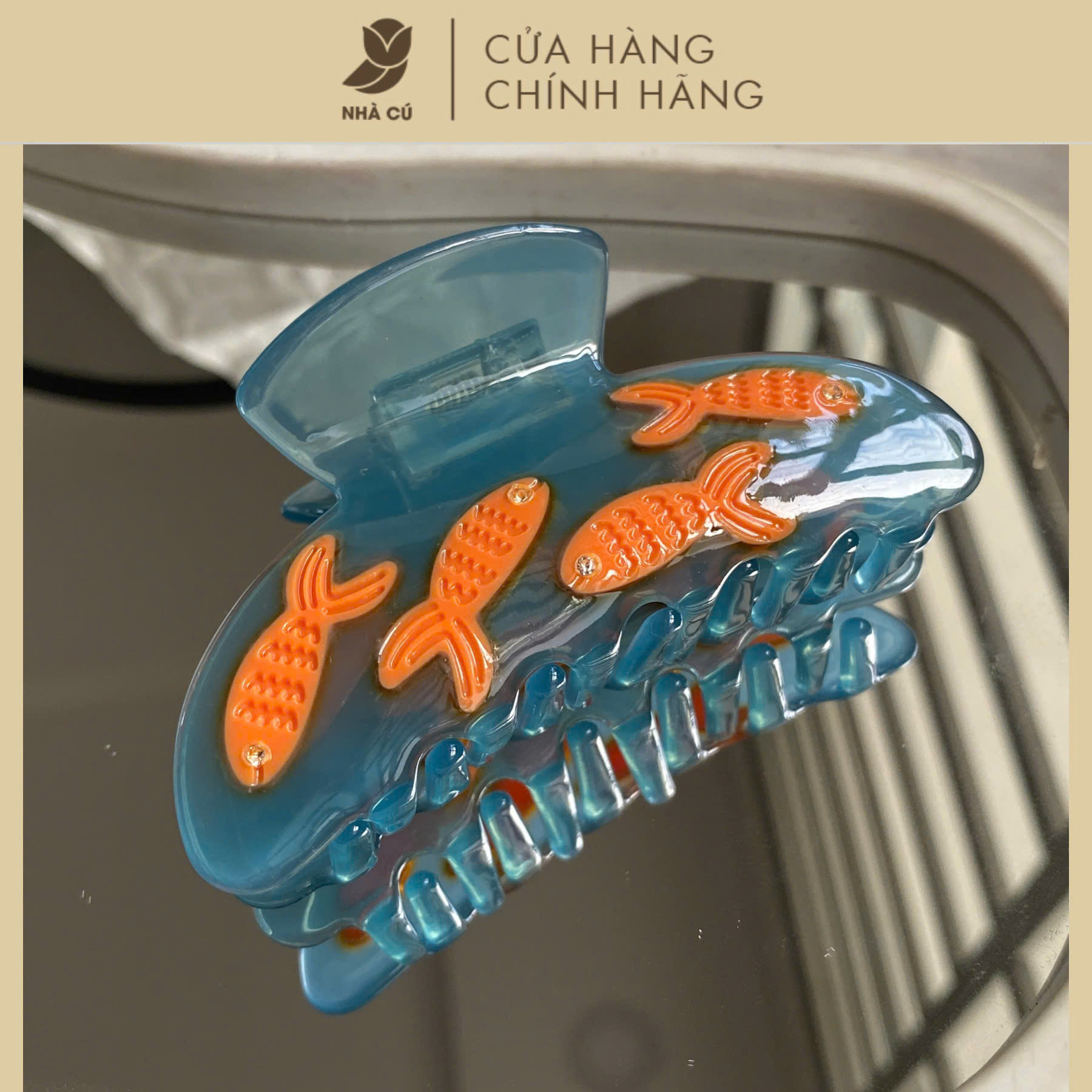 KẸP TÓC DÀI HỒ CÁ XANH DƯƠNG 6142