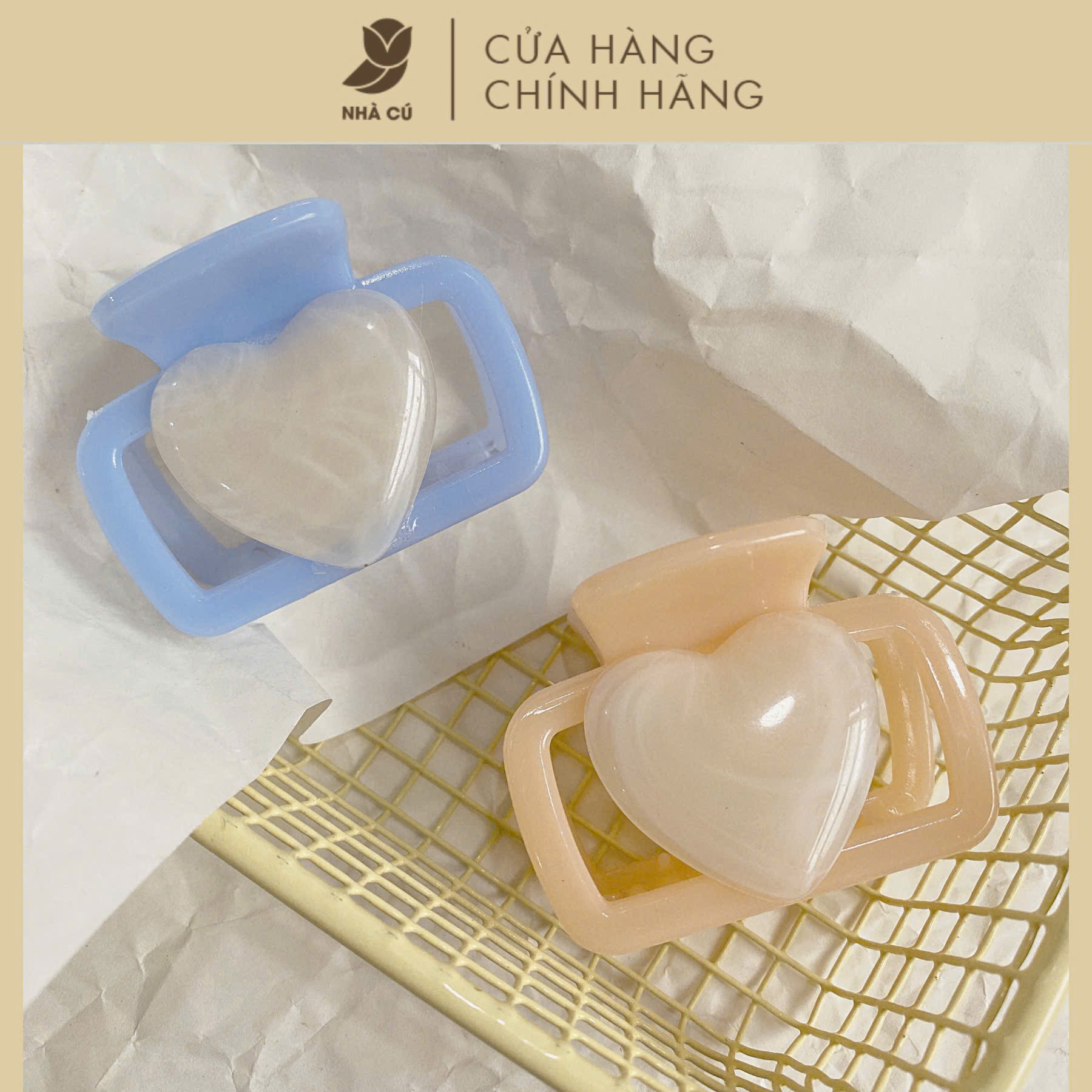 KẸP TÓC HÌNH THANG CHARM TIM 6095