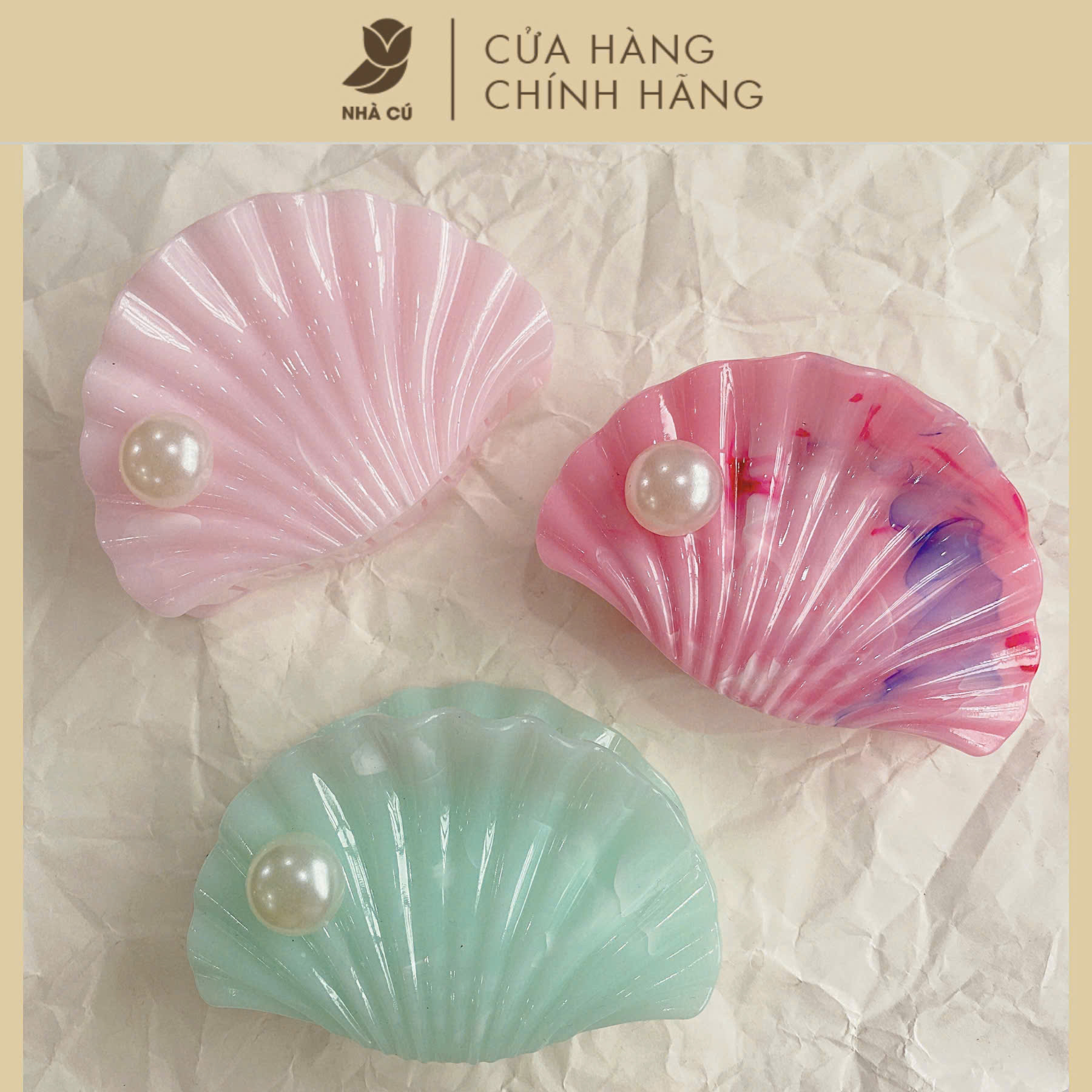 KẸP TÓC HÌNH VỎ SÒ VÂN ĐÁ 6059