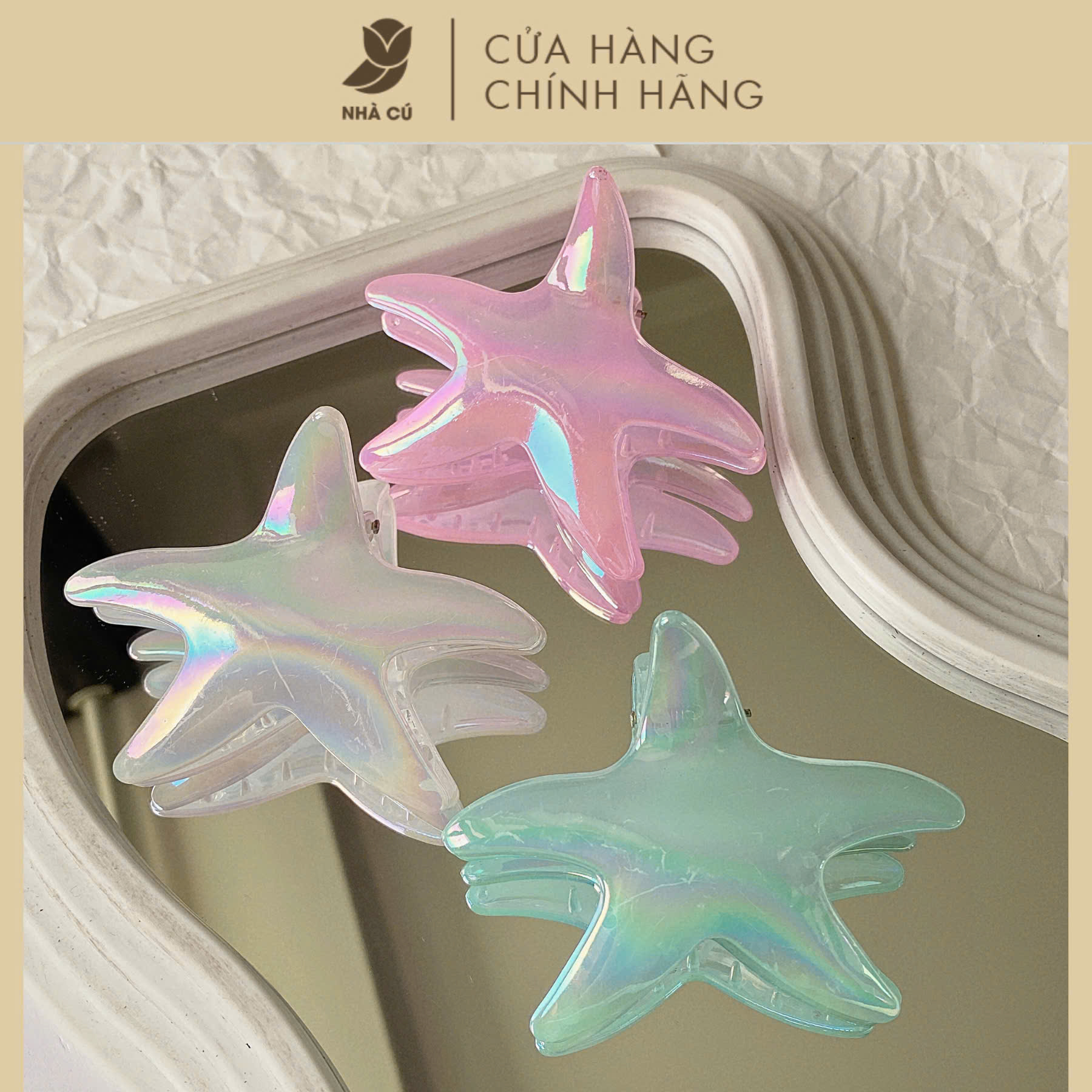 KẸP TÓC HOLO HÌNH SAO 6158