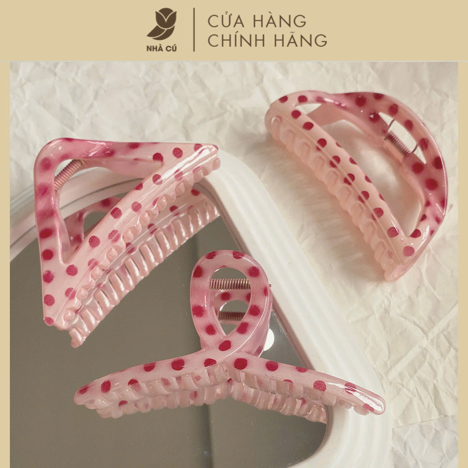 KẸP TÓC IN HÌNH BI ĐỎ 6080