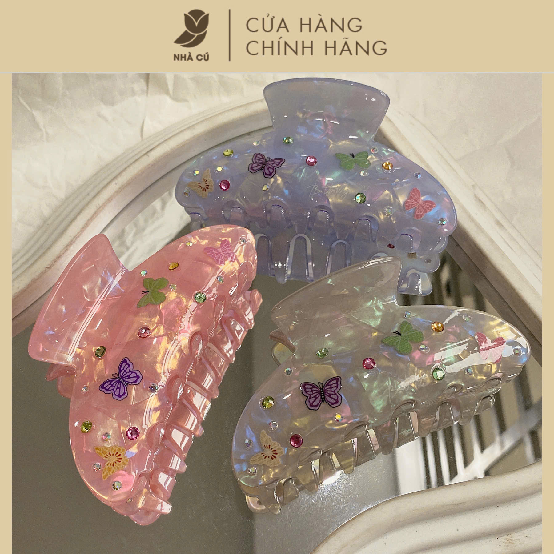 KẸP TÓC KHẢM BƯỚM 6136