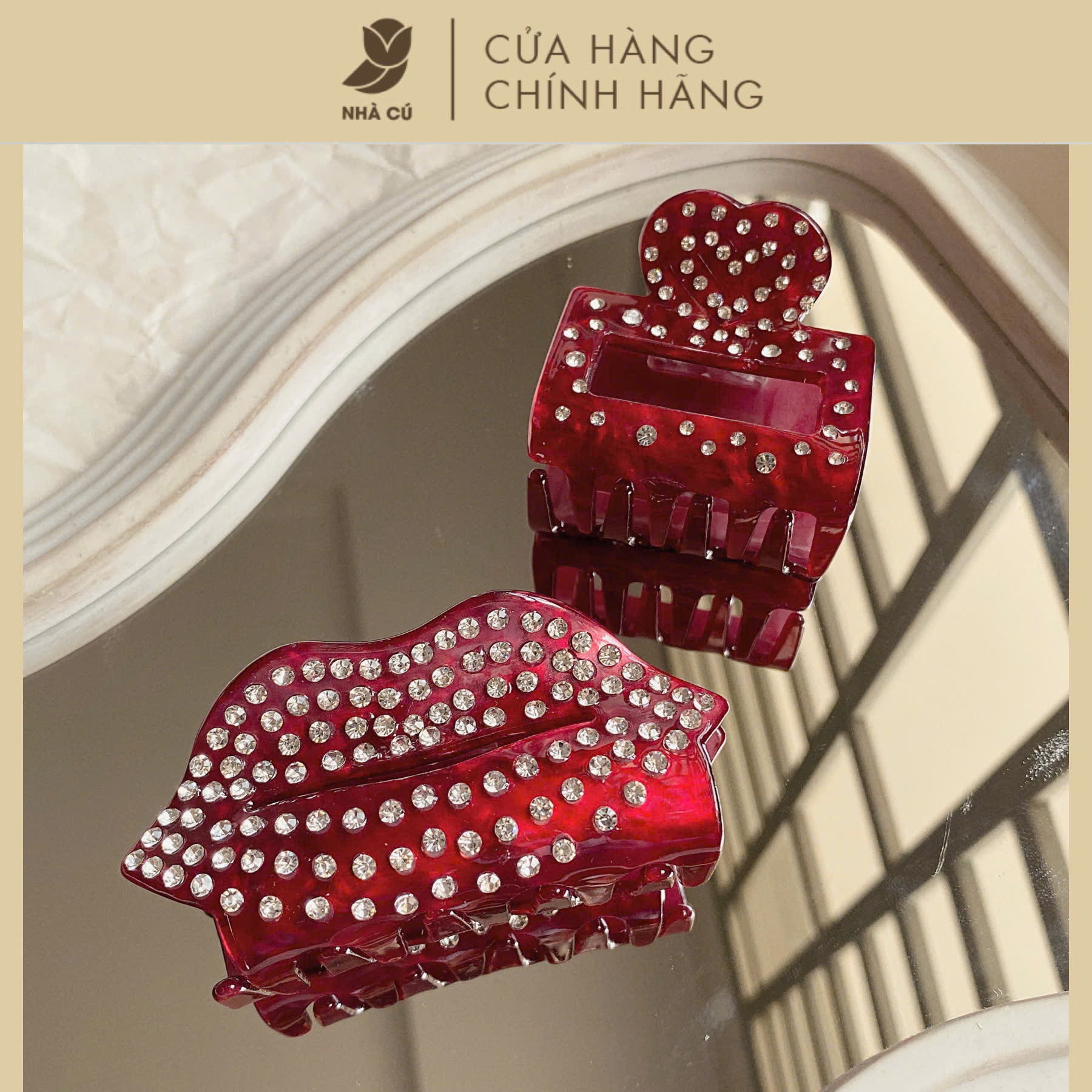 KẸP TÓC MÔI ĐỎ 6147