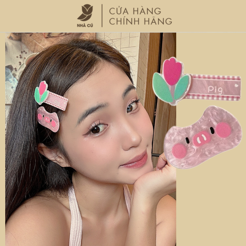 SET 2 KẸP MÁI HÌNH HEO - TULIP 6002