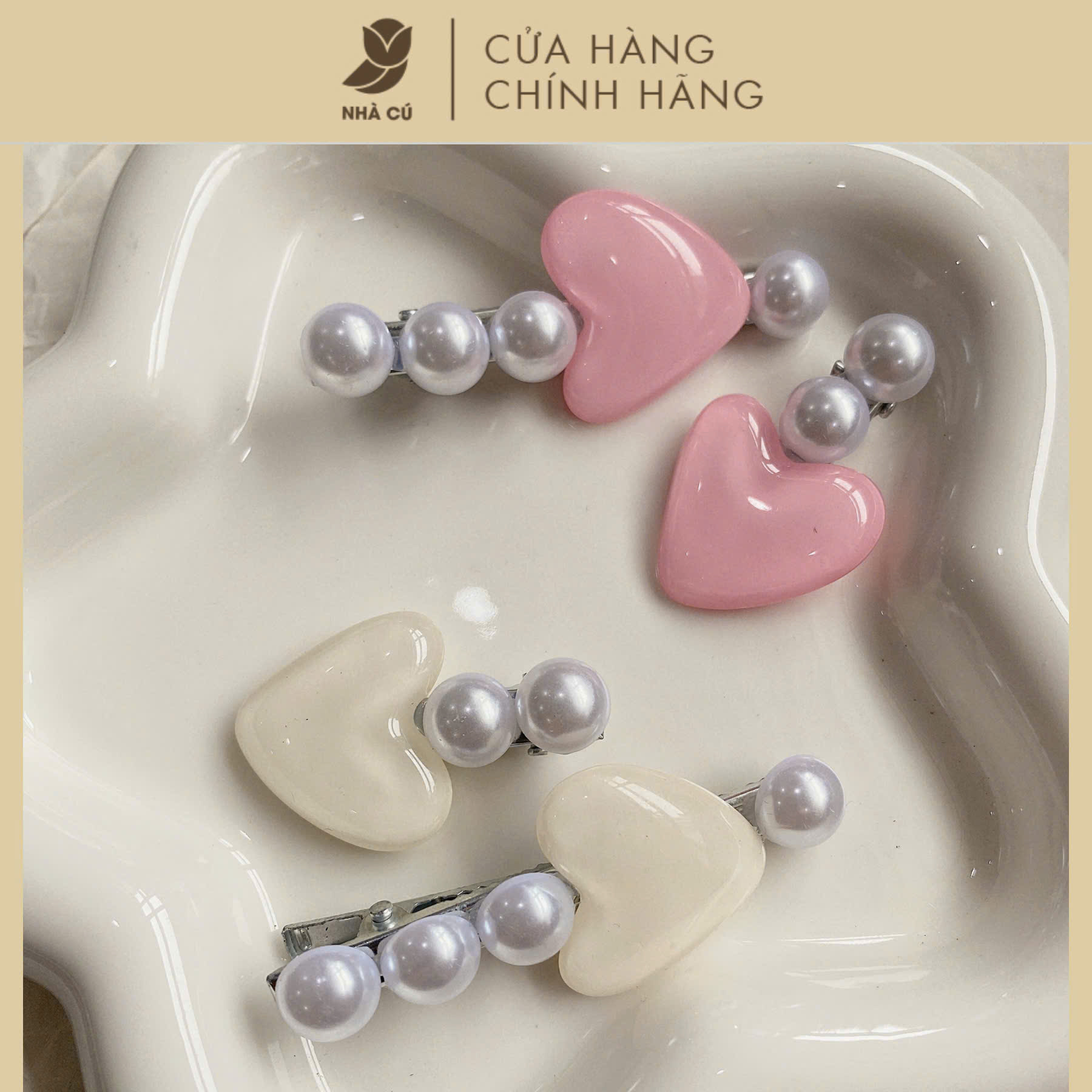 SET 2 KẸP MÁI TIM NGỌC 6102