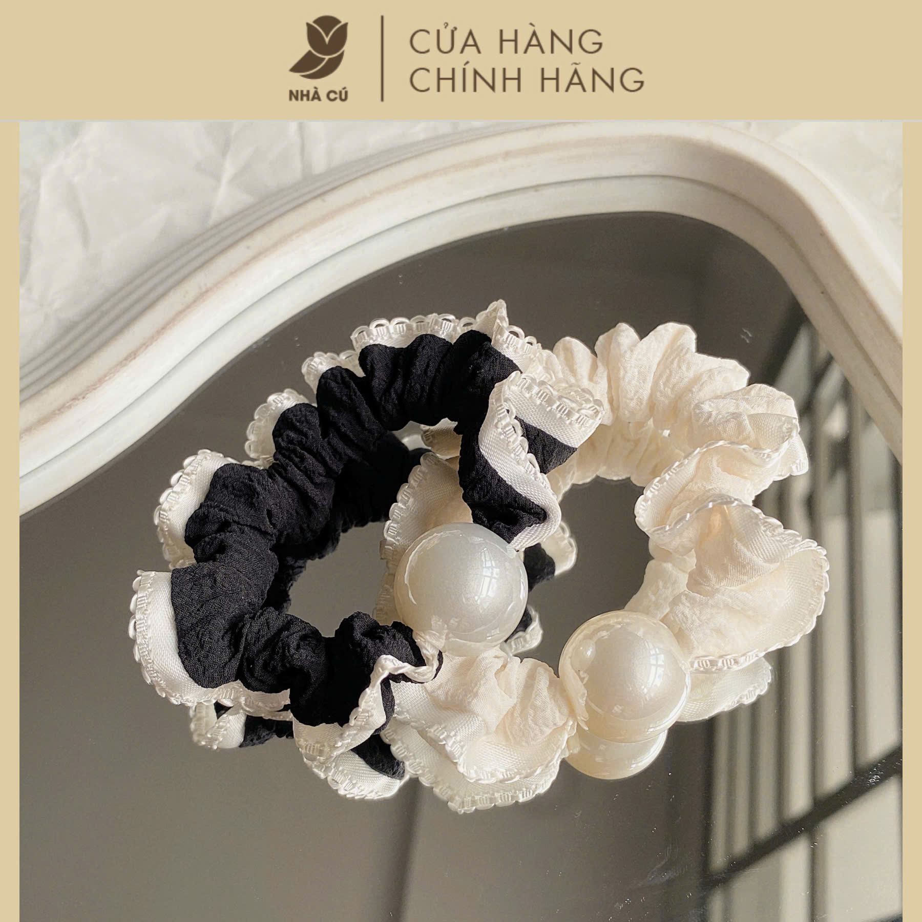SET 2 SCRUNCHIE NGỌC VIỀN REN 6154