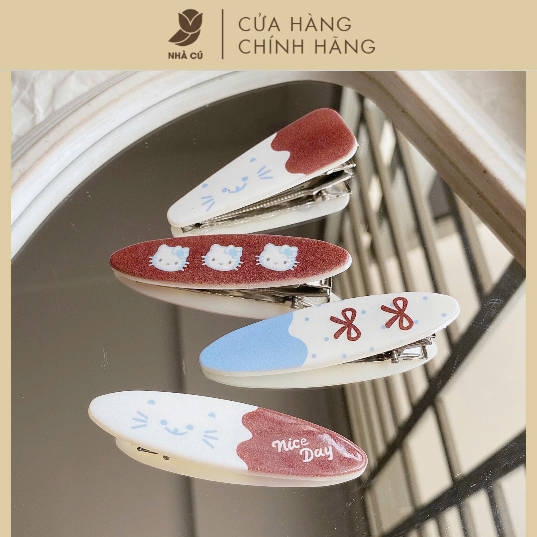 SET 4 KẸP MÁI MÈO NÂU XD 6153
