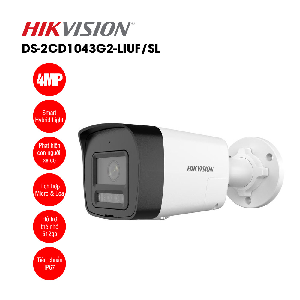 Camera Hikvision Thân IP DS-2CD1043G2-LIUF/SL (4.0mm)