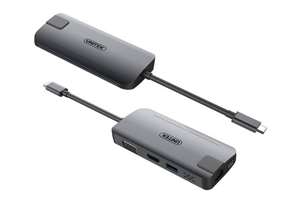 Cáp chuyển Type C ra USB/USB-C PD/HDMI/VGA/LAN/SD Unitek Y-DK09016GY
