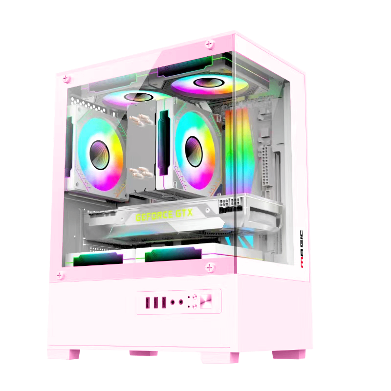 CASE MAGIC MIX Chuẩn M-ATX Hồng - Không Fan