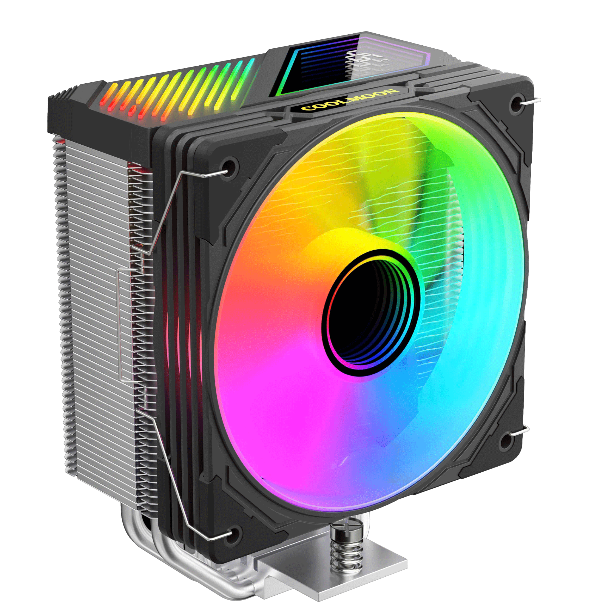 Tản nhiệt khí CPU Coolmoon GT400 Argb (Hiển thị nhiệt độ) (Support 2011) - Đen