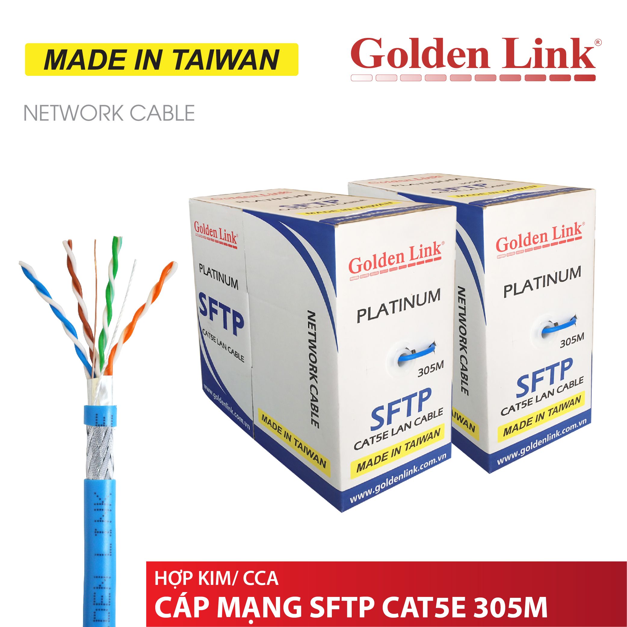 Cáp mạng Golden Link SFTP Cat5e