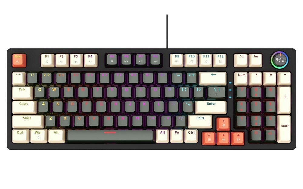 Bàn phím cơ E-dra EK398 (có dây) - Alpha - Led Rainbows - Blue switch