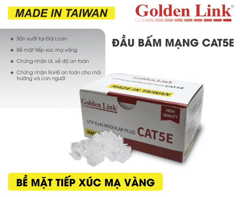 Đầu mạng RJ45 Cat5 Golden Link