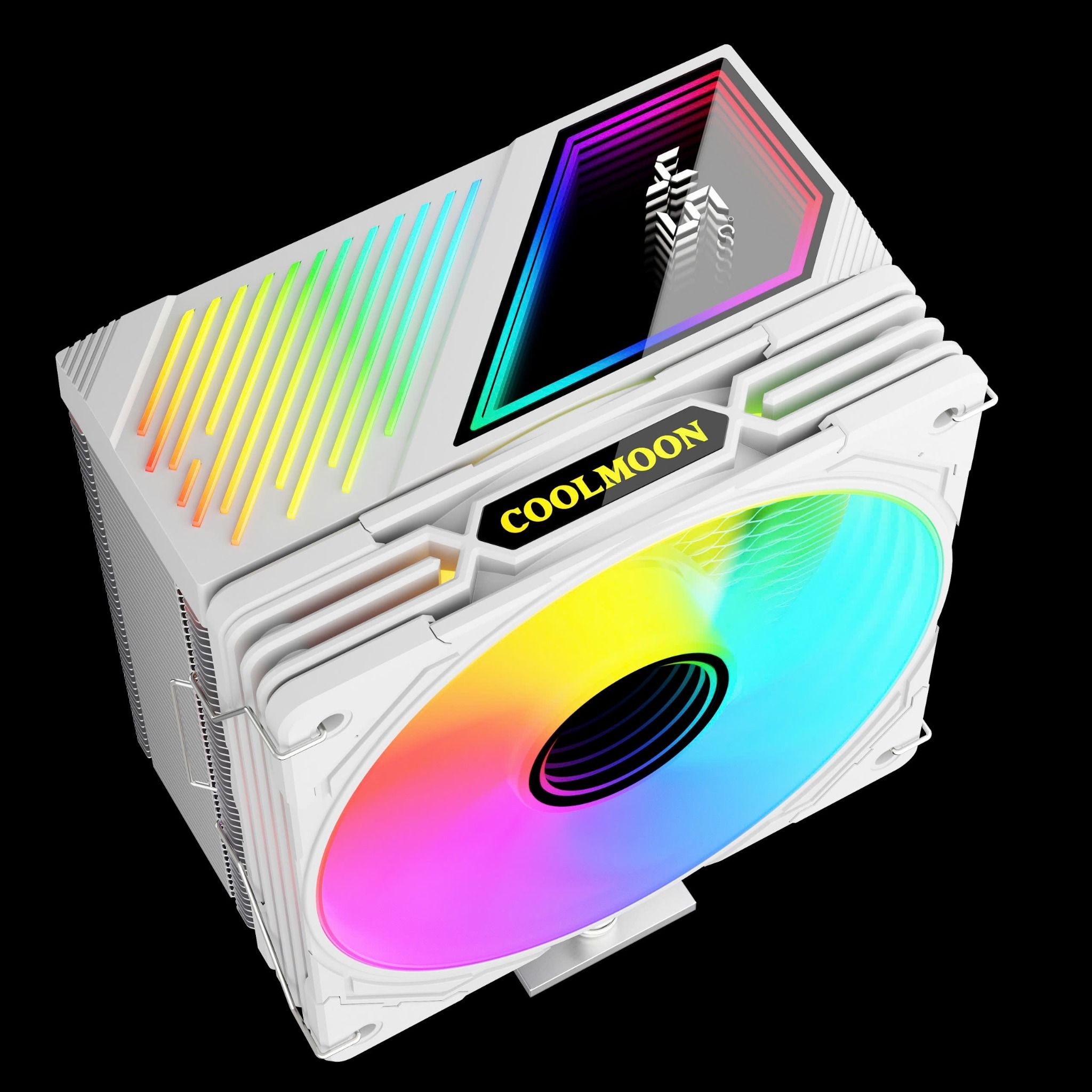 Tản nhiệt khí CPU Coolmoon GT400 Argb (Hiển thị nhiệt độ) (Support 2011) - Trắng