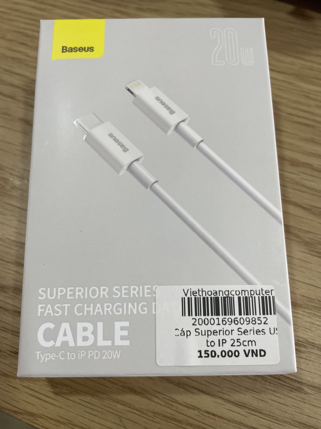 Cáp Baseus Superior Series Type C to IP 25cm