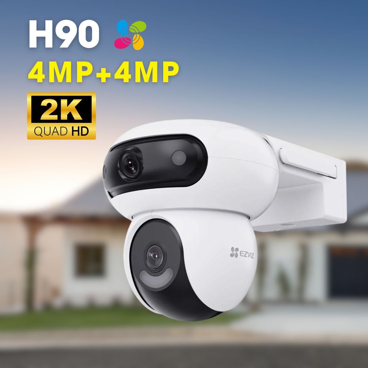 Camera IP Wifi ngoài trời Ezviz H90 Dual Lens 2K+ (4MP+4MP)