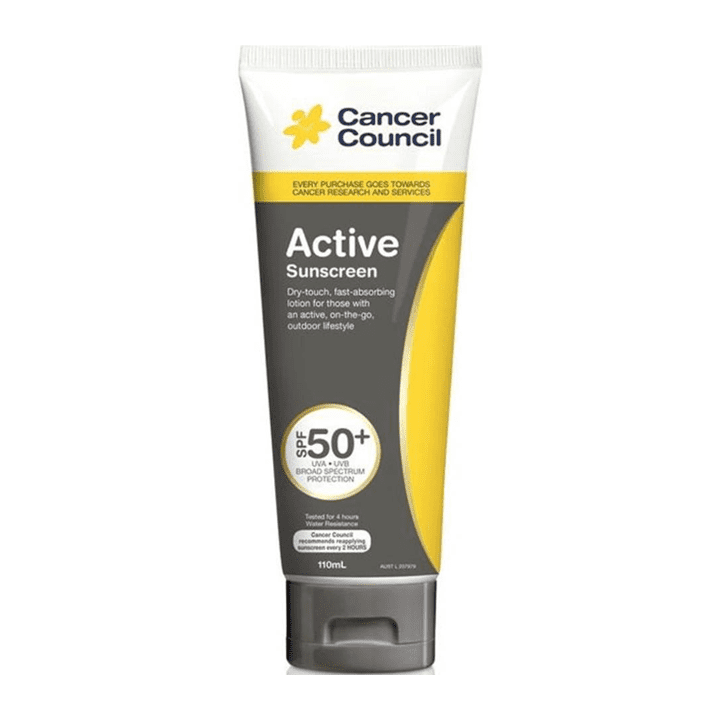 Cancer Council Active Sunscreen SPF 50+, Đen 110ml