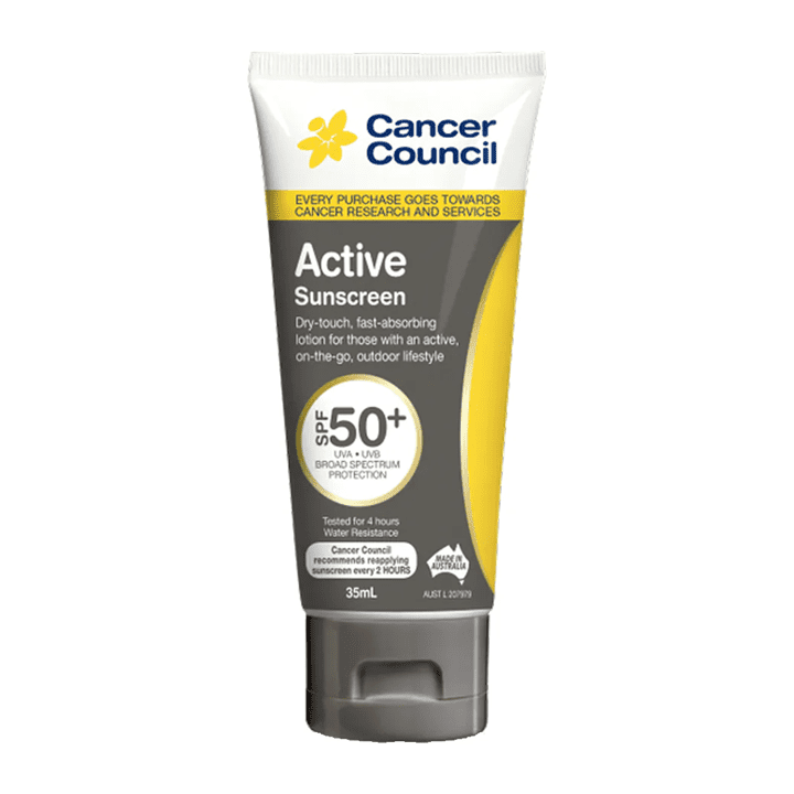 Cancer Council Active Sunscreen SPF 50+, Đen 35ml