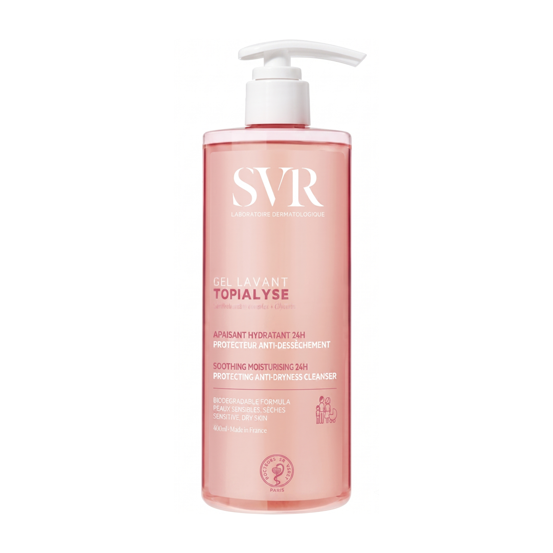 SVR Topialyse Gel Lavant (hồng), Chai 400ml
