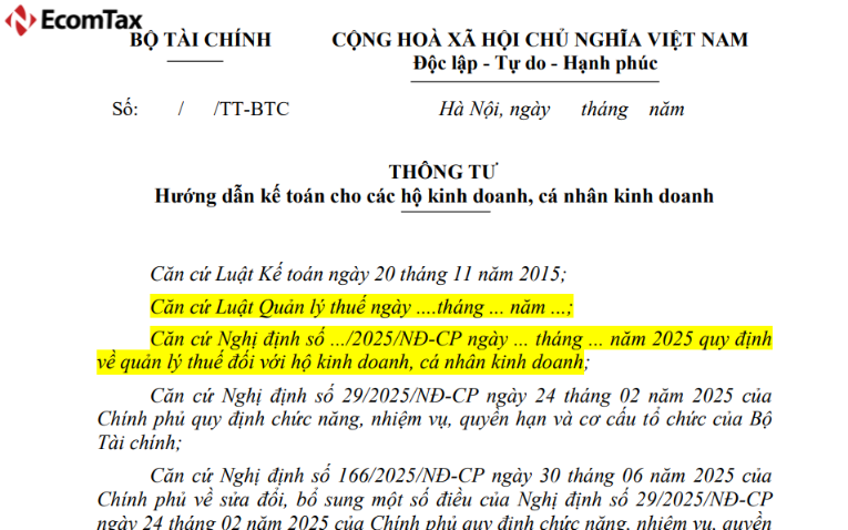 Hộ kinh doanh sẽ áp dụng chế độ kế toán mới từ ngày 1/1/2026