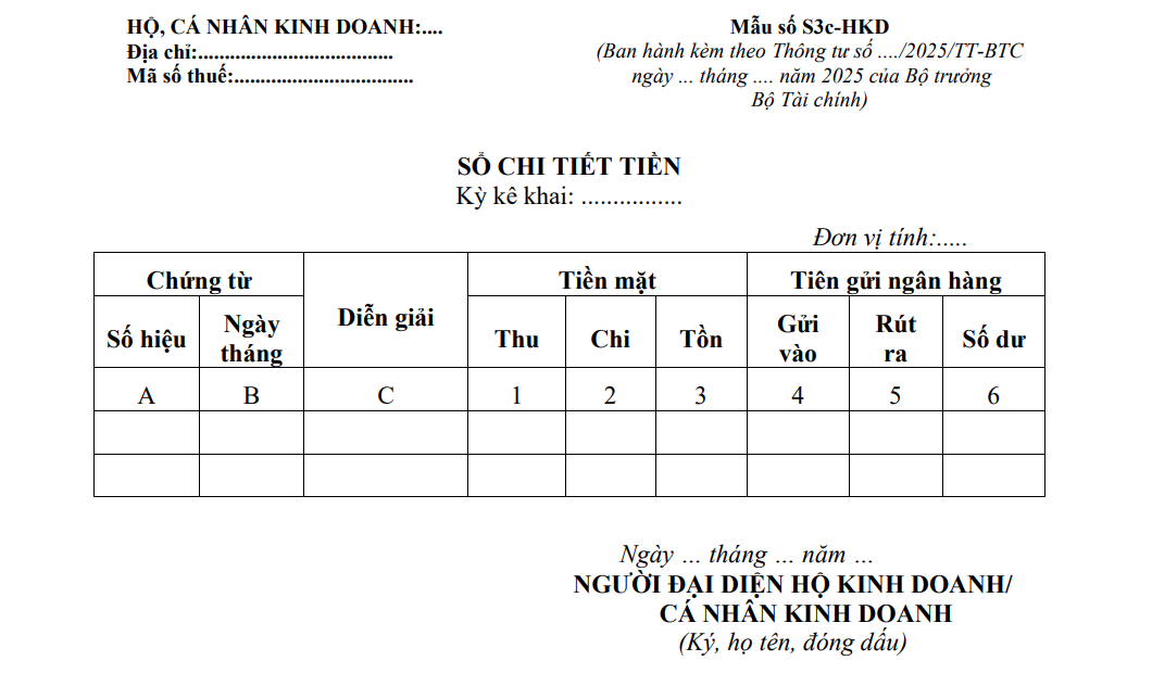 Mẫu số S3c-HKD