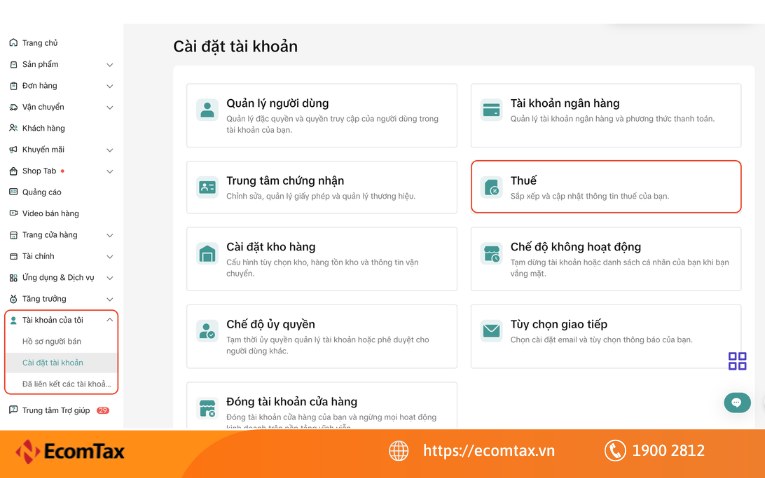 Cung cấp Mã số thuế trên TikTok Shop