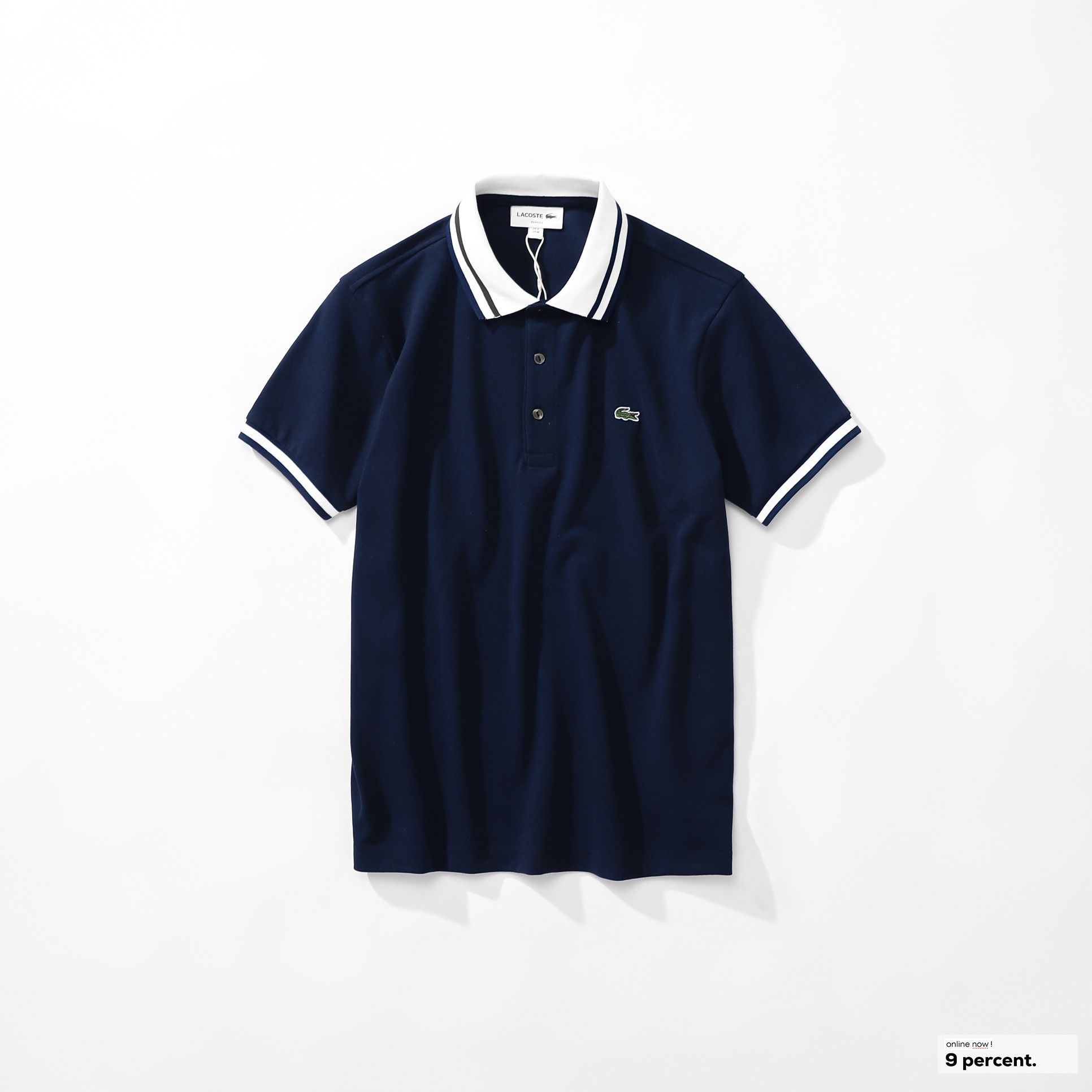 Áo polo nam LCSTE phối viền 100-Xanh navy