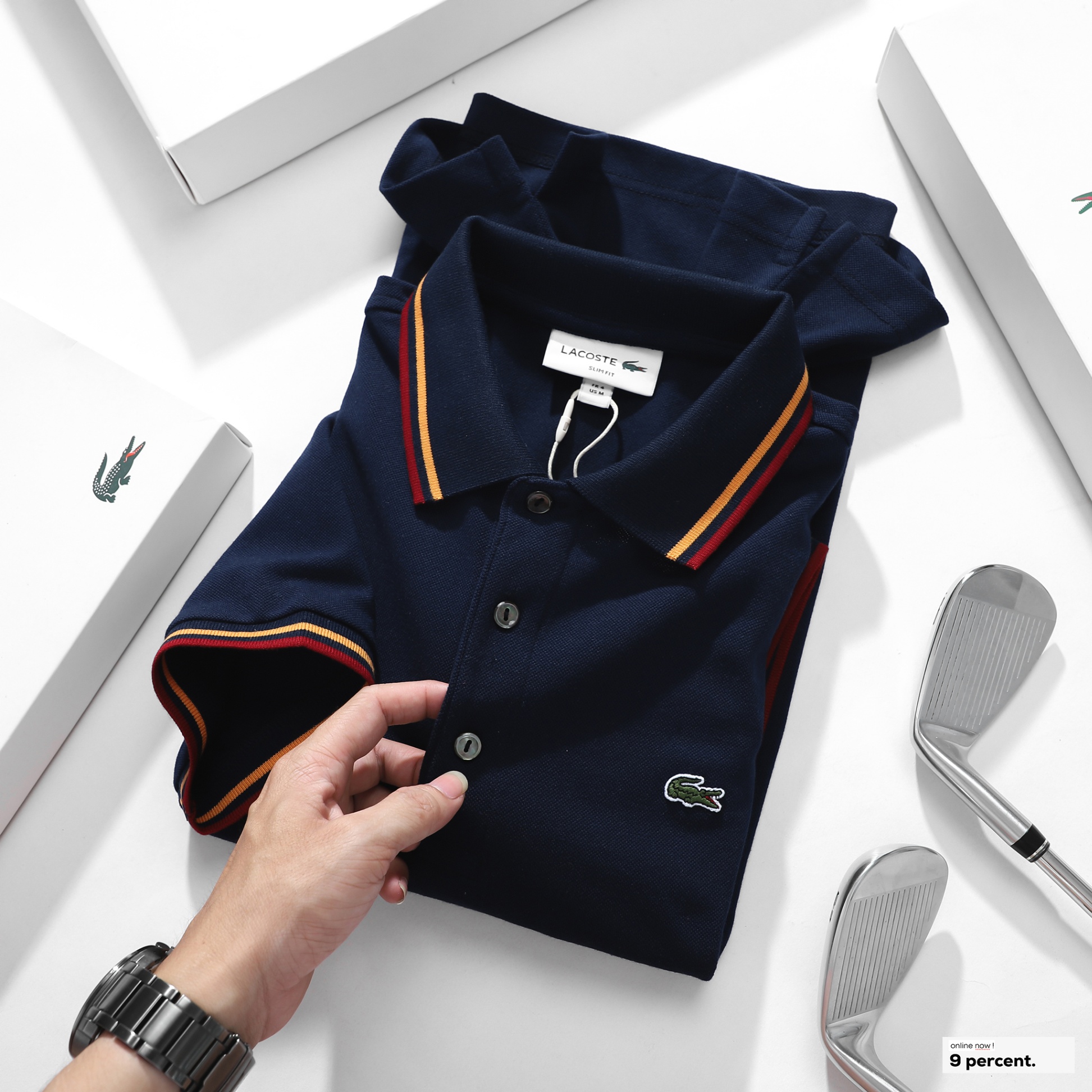 Áo polo nam LCSTE phối viền 104-Xanh navy