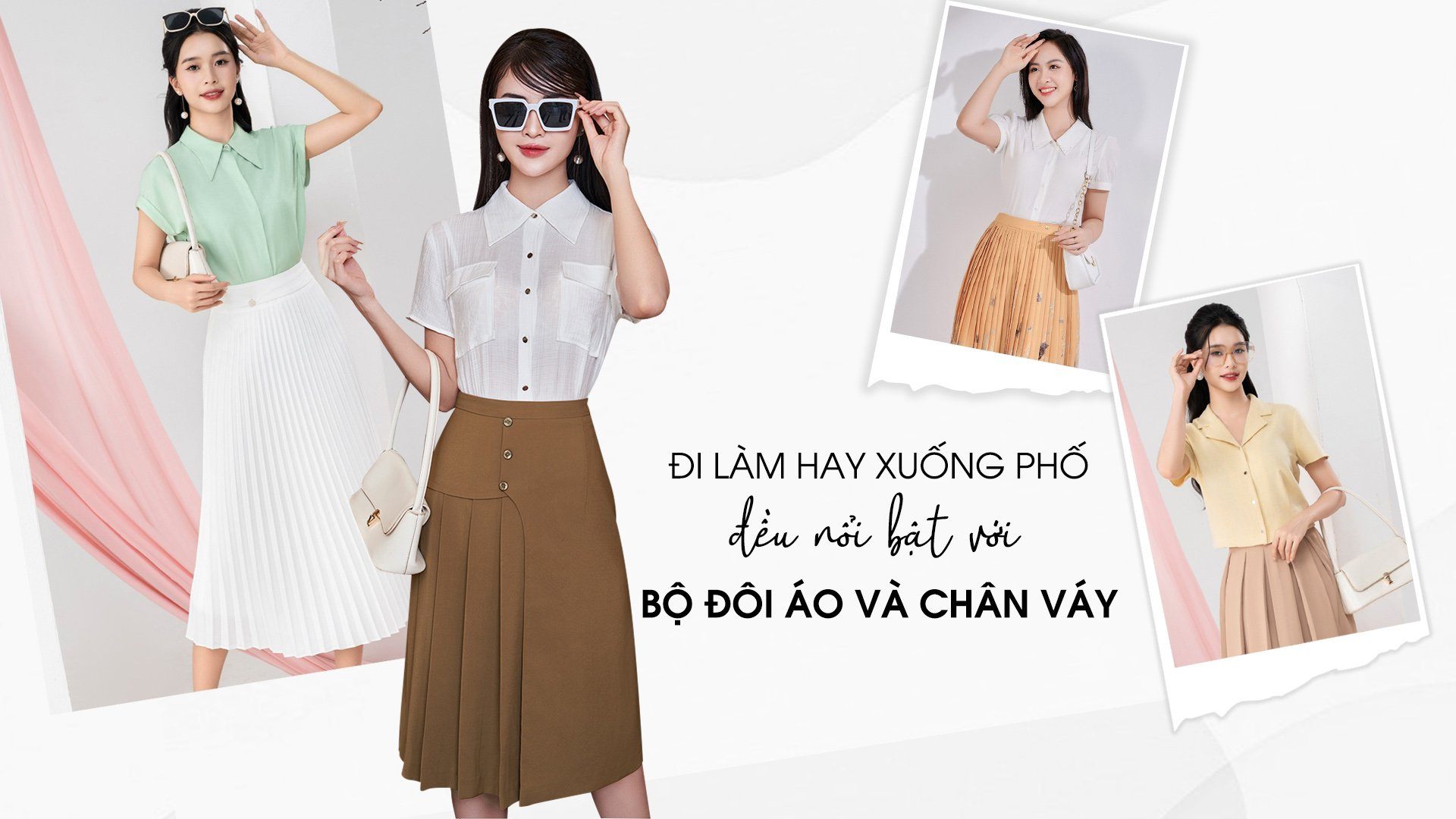 Đi làm, xuống phố đều nổi bật với cặp đôi áo và chân váy