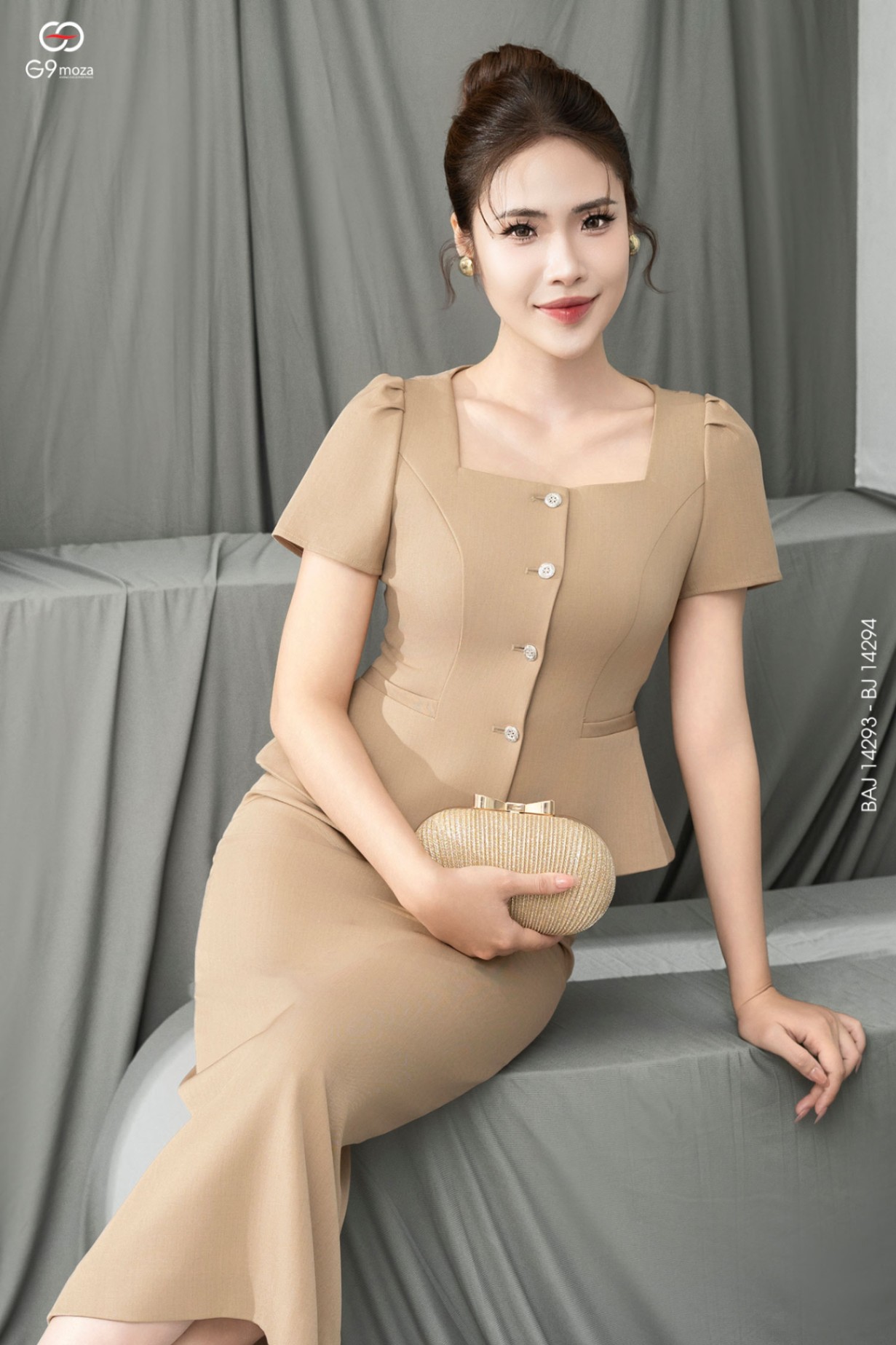 Áo kí giả dáng peplum 25S57BAJ14293-1
