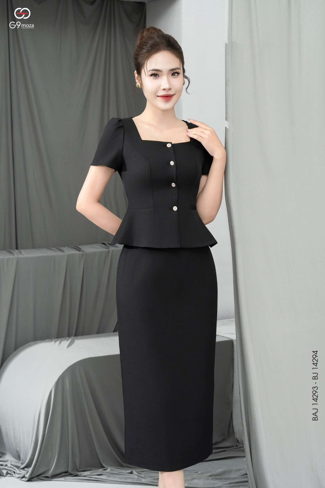 Áo kí giả dáng peplum 25S57BAJ14293-2