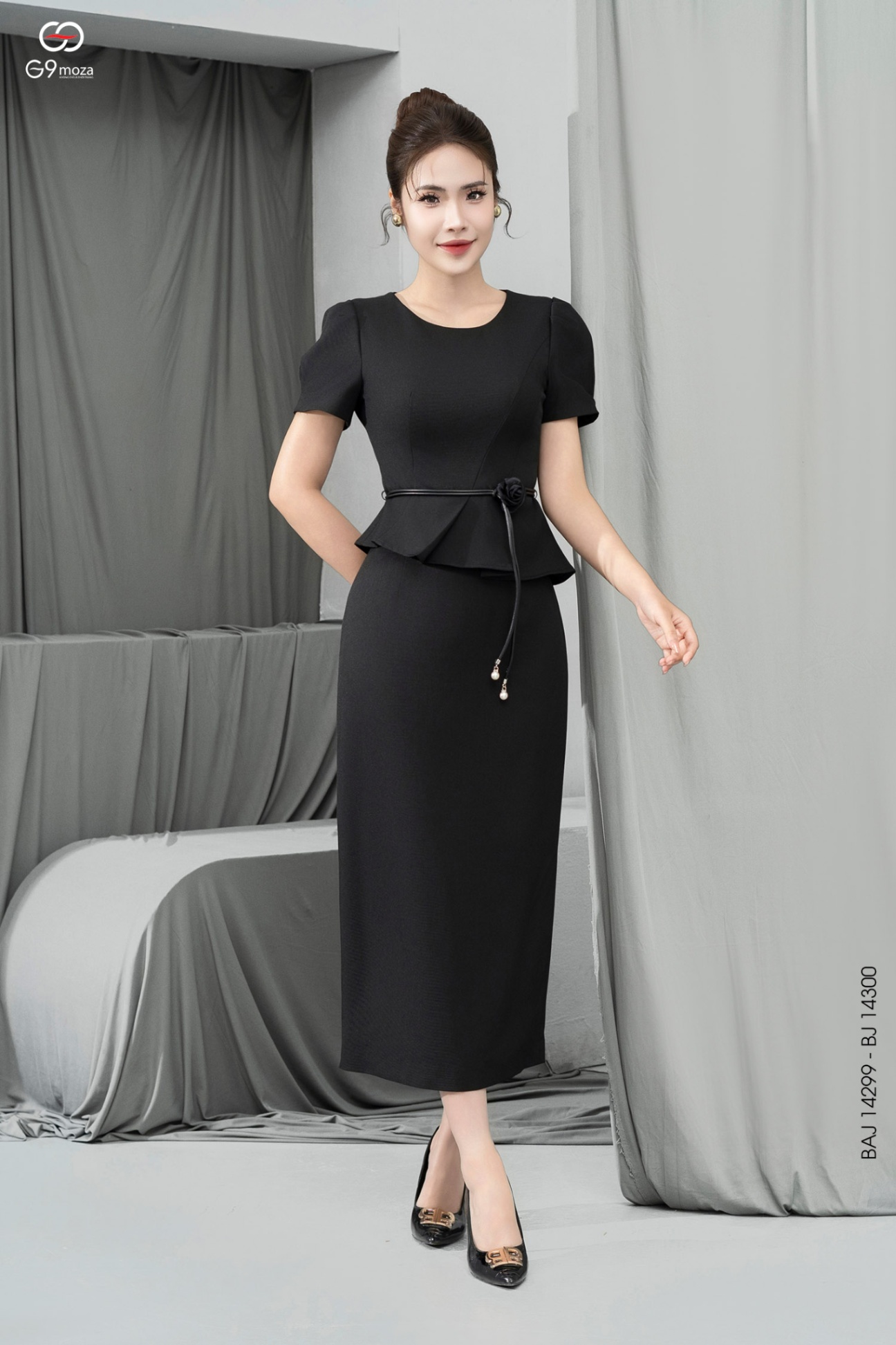 Chân váy midi dáng ôm xẻ tà sau 25S52BJ14300-1
