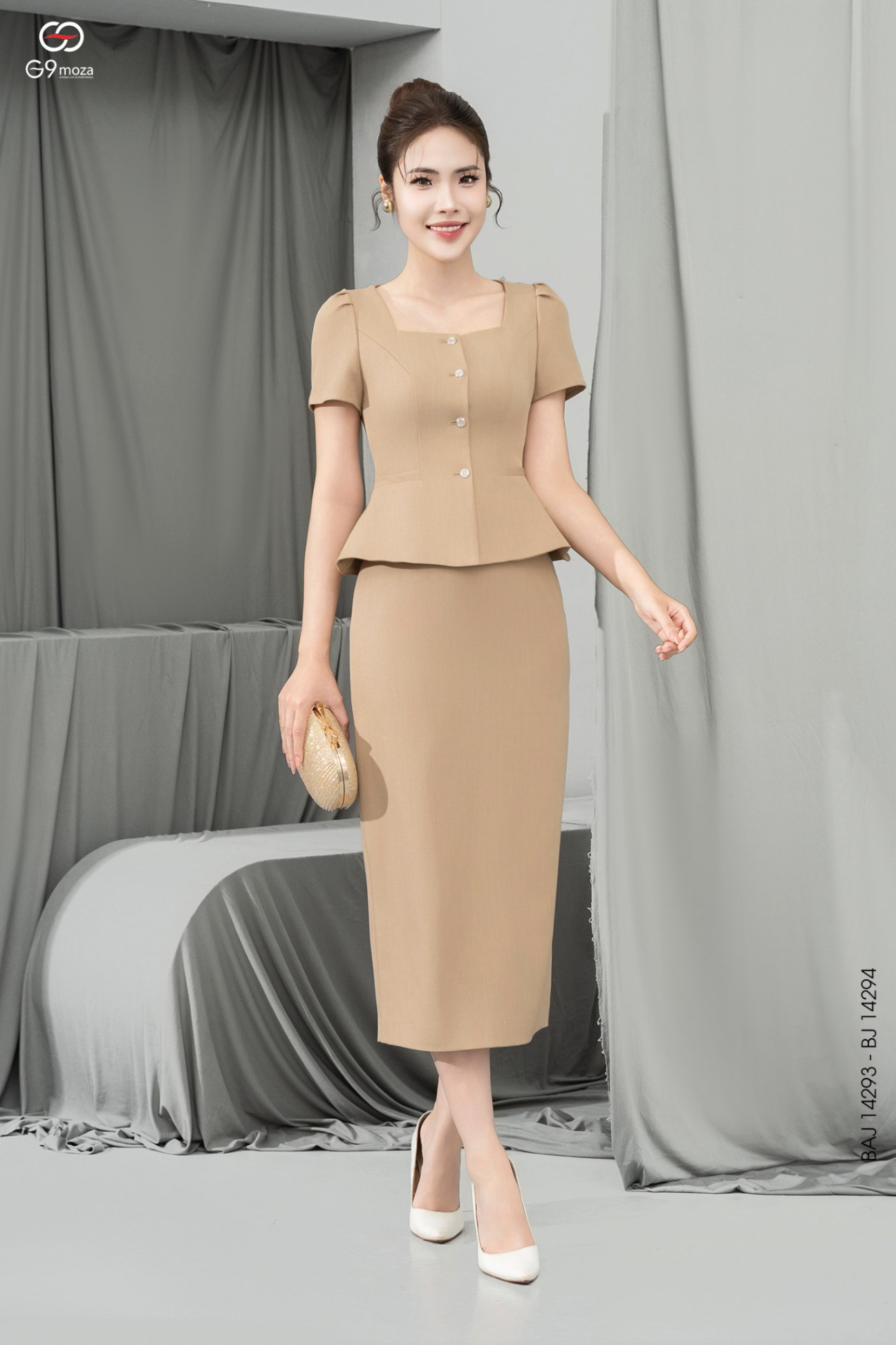 Áo kí giả dáng peplum 25S57BAJ14293-1