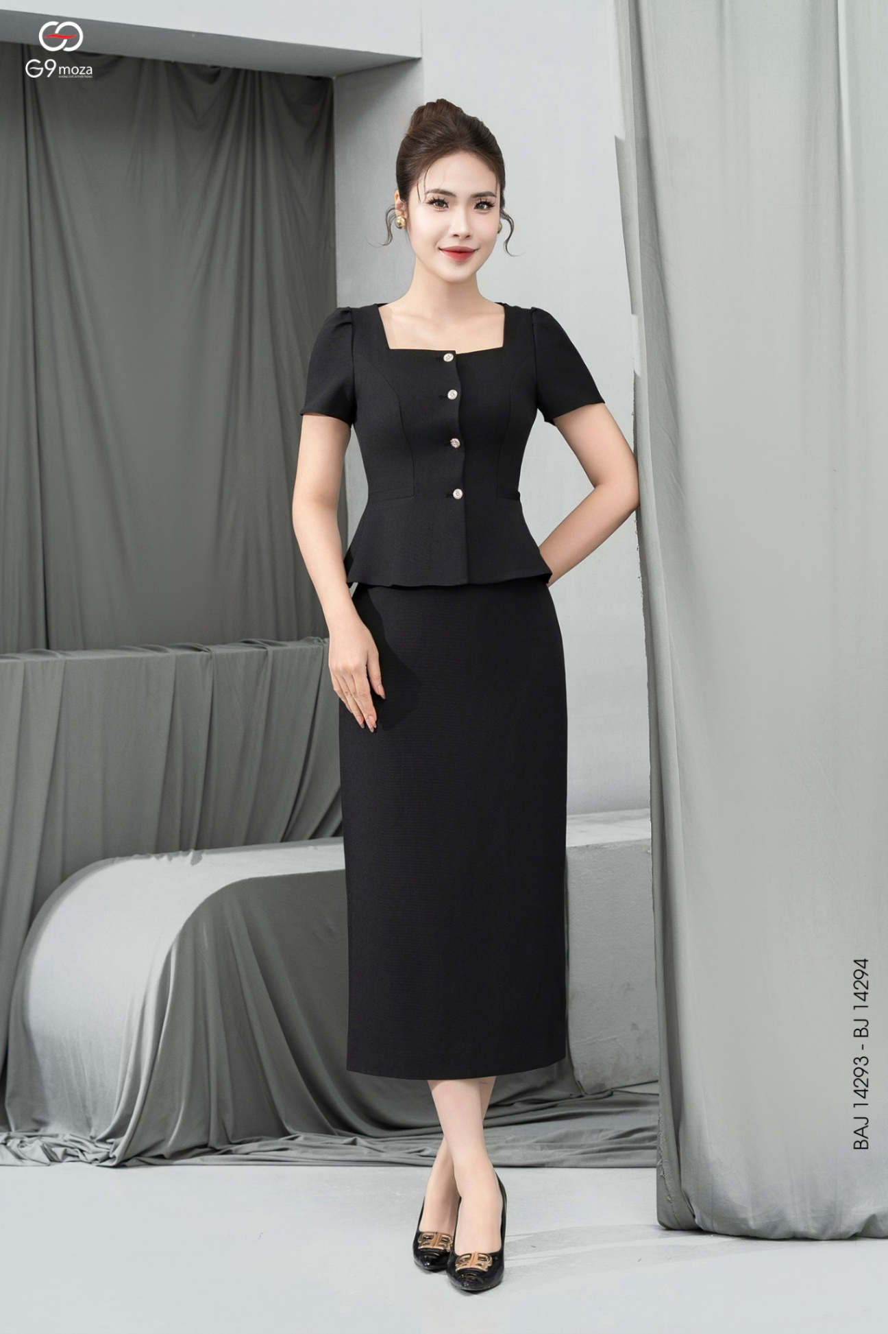Áo kí giả dáng peplum 25S57BAJ14293-2