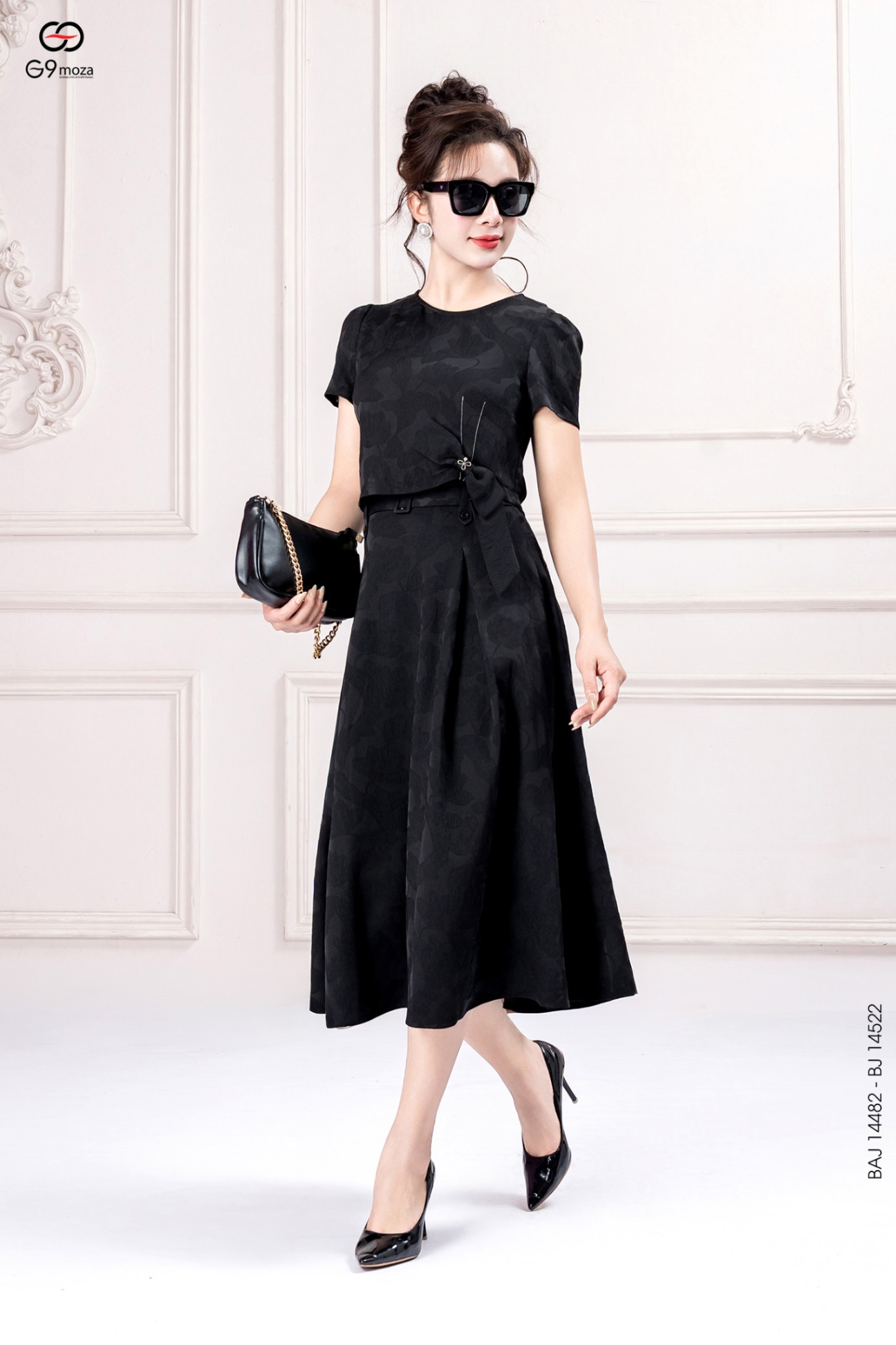 Chân váy midi dáng xòe 25S12BJX14522-1