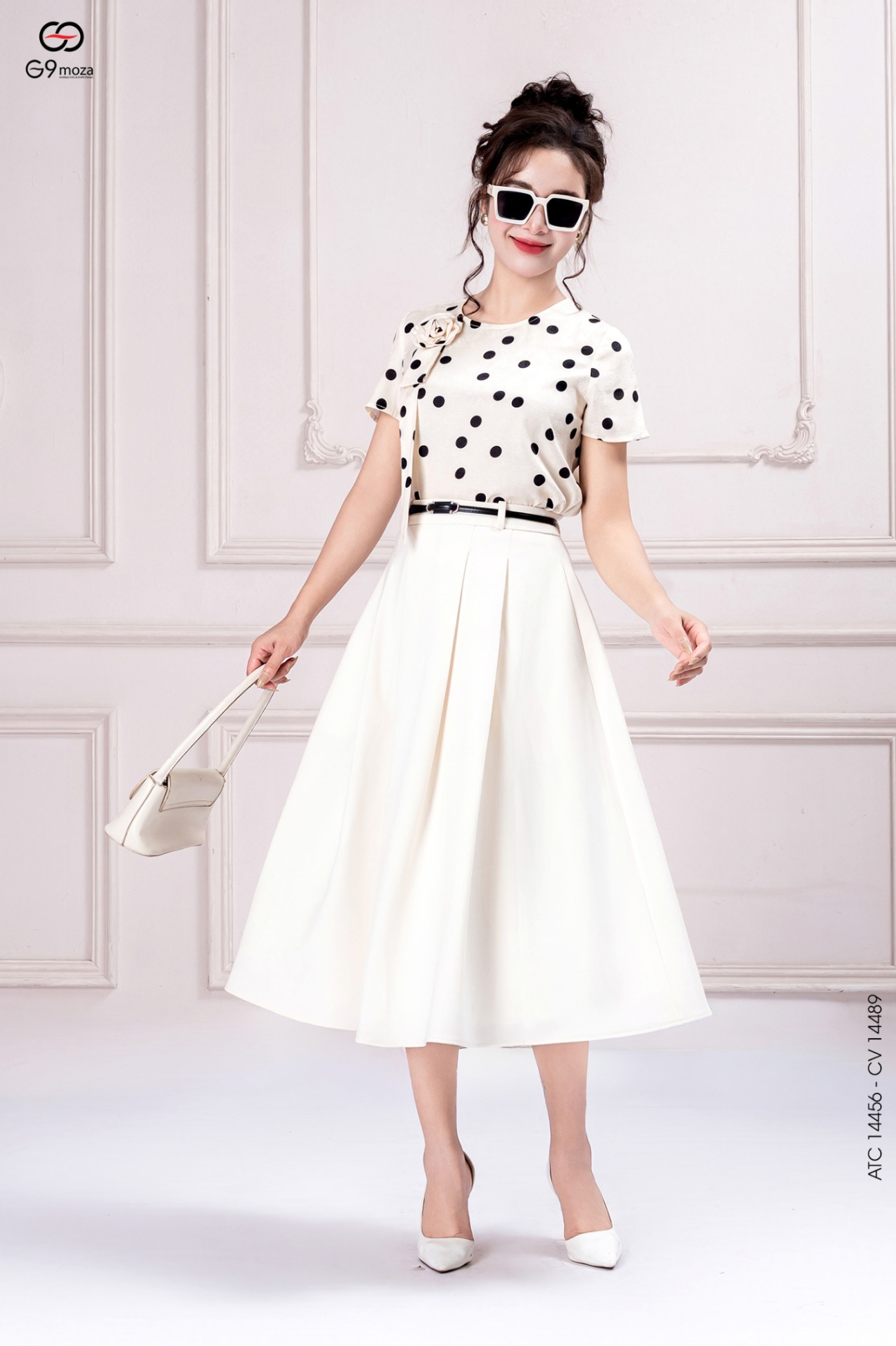 Chân váy midi dáng xòe 25S11CVX14489-1