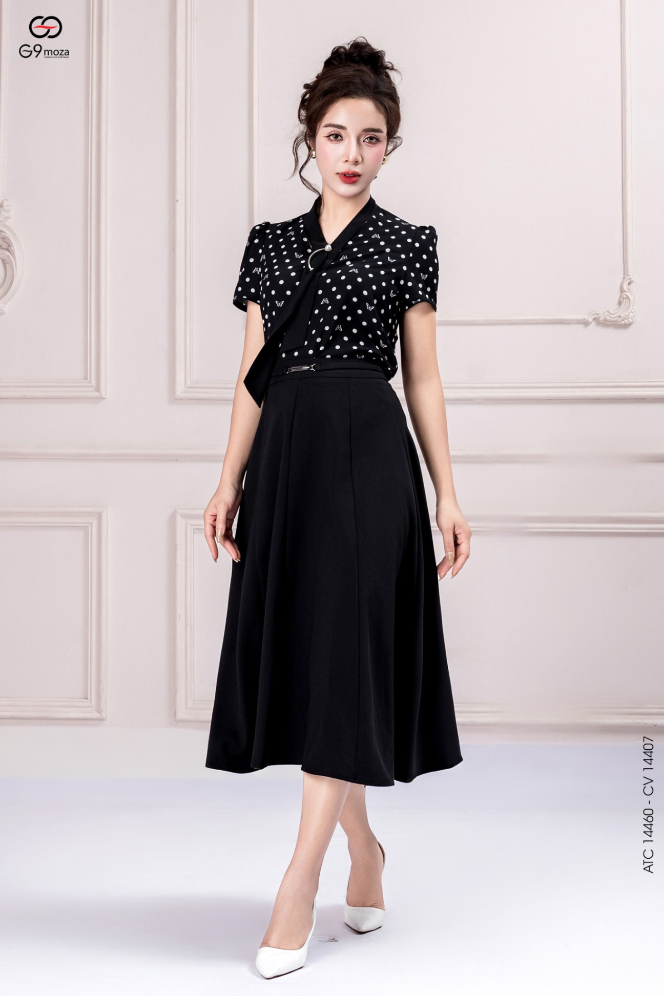 Chân váy midi dáng xòe 25S12CVX14407-1