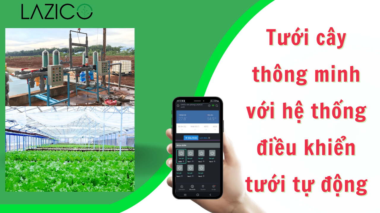 Tưới cây thông minh từ xa với hệ thống điều khiển tưới tự động qua điện thoại