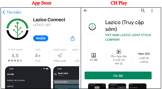 Hướng dẫn cài app Lazico connect