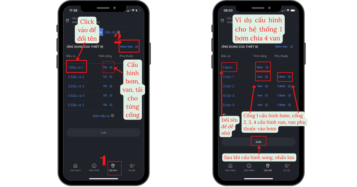 Hướng dẫn cấu hình đầu ra từng cổng EW03 EW05