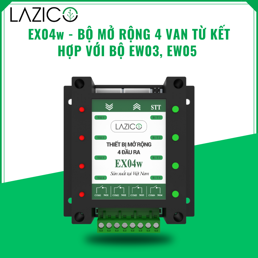 EX04w_Bộ mở rộng 4 đầu ra qua wifi kết hợp với EW05, EW03 để mở rộng tối đa lên tới 37 đầu ra.