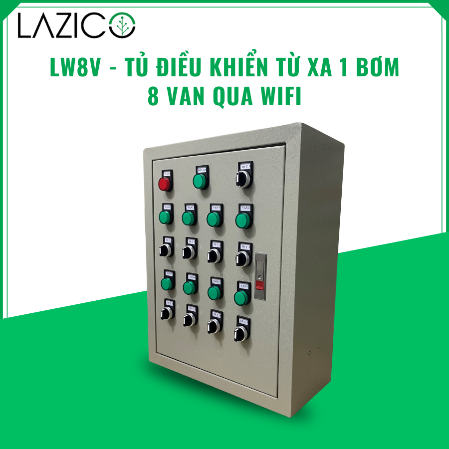 LW8V - Tủ điều khiển từ xa qua wifi 1 bơm 8 van điện từ