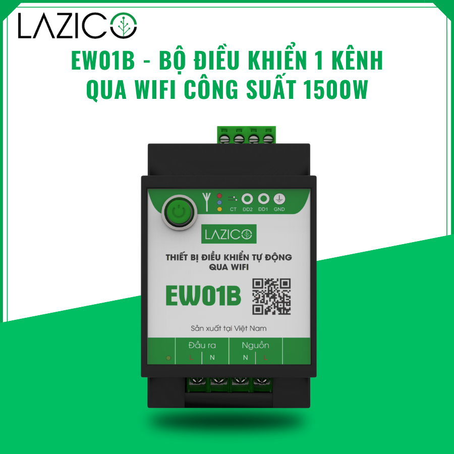 EW01B - Bộ điều khiển từ xa qua wifi 1 kênh công suất 1500w, giám sát từ xa