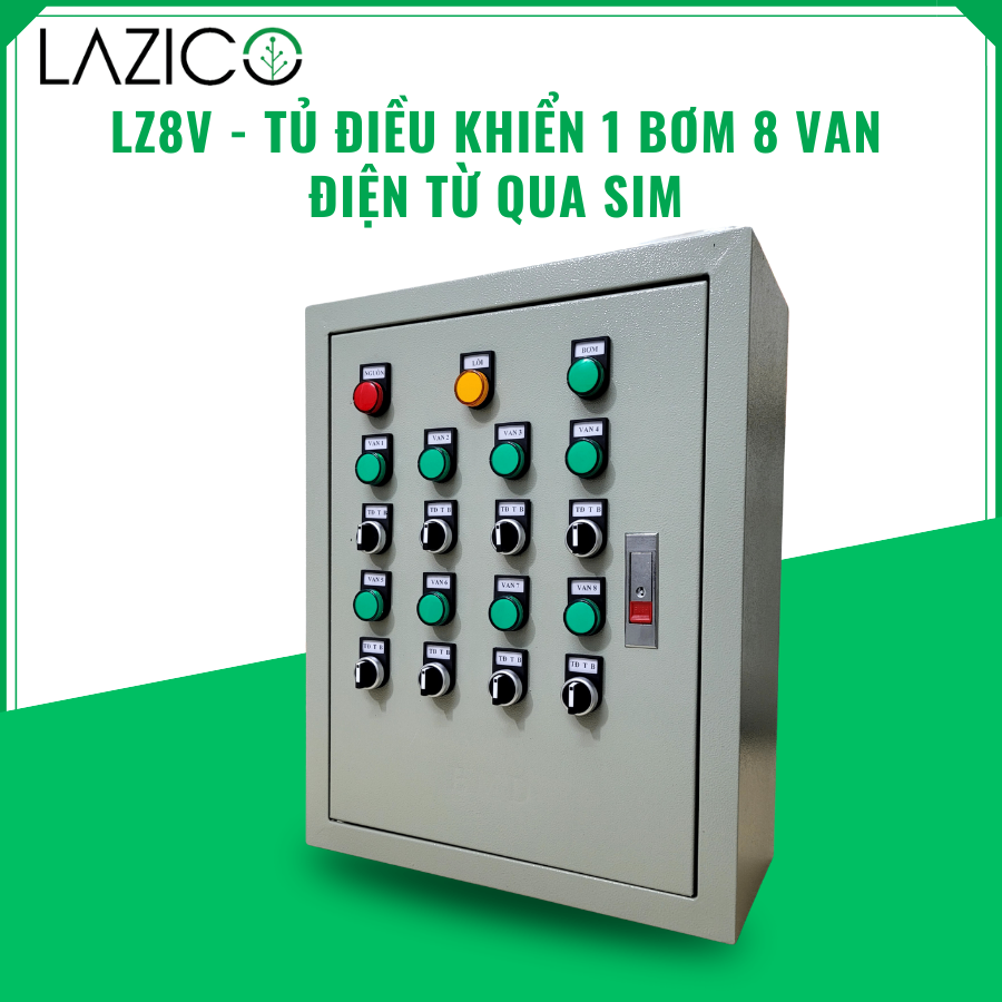 LZ8V- Tủ điều khiển từ xa qua điện thoại 1 bơm 8 van điện từ