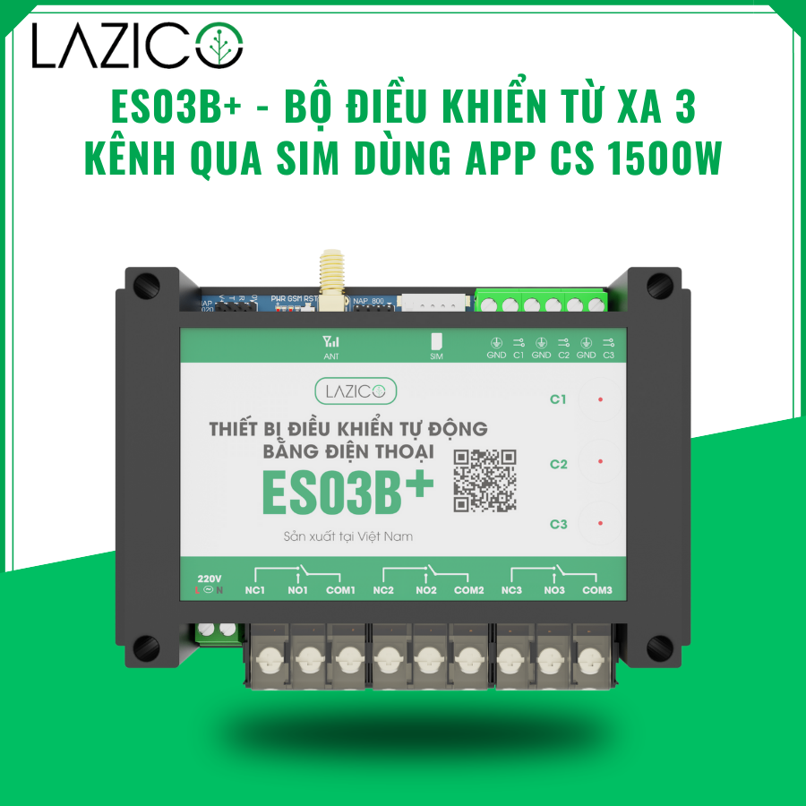 ES03B+ Bộ điều khiển từ xa 3 cổng độc lập 1500W 1cổng