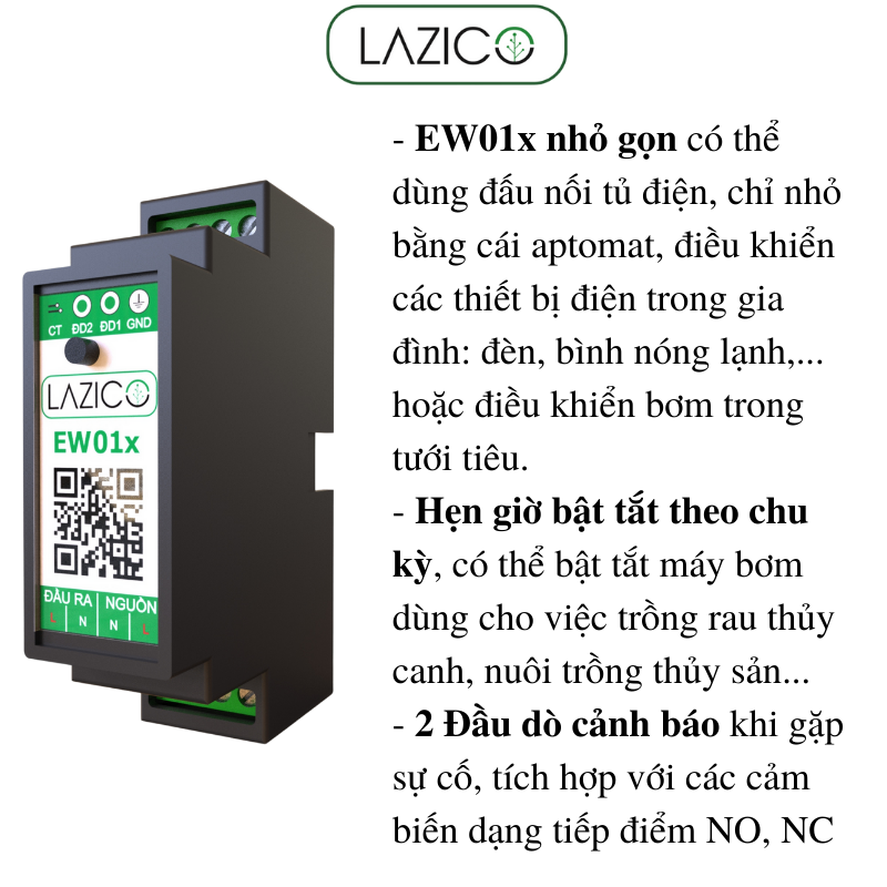 EW01x- Bộ điều khiển từ xa qua Wifi 1 kênh có tích hợp đầu dò giám sát sự cố